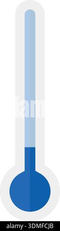 Symbol für kalte Temperatur. Blaues Symbol für die Thermometerskala Stock Vektor