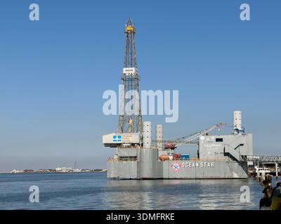 Ocean Star Offshore Bohrgerät und Museum in Galveston, Texas Stockfoto