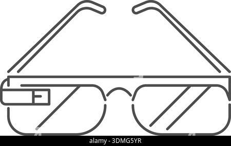 Symbol für AR-Brille. Augmented-Reality-Schutzbrille Stock Vektor