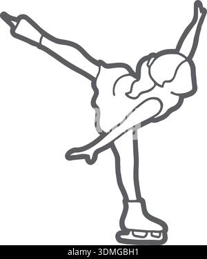 Symbol für die Eislauflinie für Mädchen. Kindersportler Stock Vektor