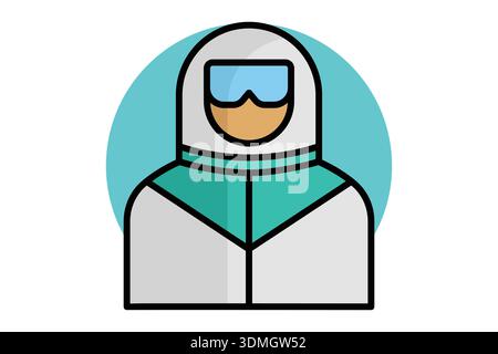 Gefahrgutsymbol. Farbiger Symbolstil. Symbol für Warnung. Vektorillustration für Arbeitsschutzelemente Stock Vektor