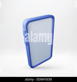 Blaues Smartphone-3D-Symbol für mobile Anwendung Stock Vektor