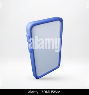 Blaues Smartphone-3D-Symbol für mobile Anwendung Stock Vektor