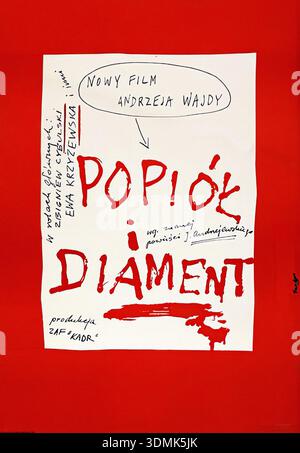 POPIÓŁ i DIAMENT (Asche und Diamanten) polnisches Filmposter Stockfoto