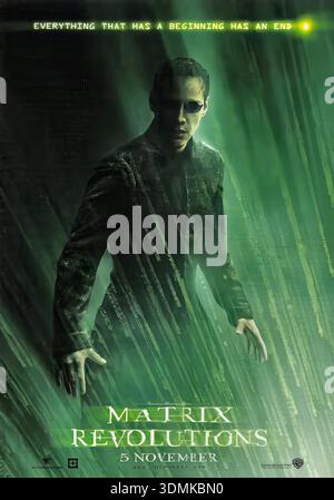 Keanu Reeves in the Matrix Revolutions (2003) Original-Filmposter Stockfoto
