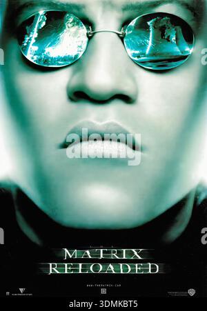 Laurence Fishburne in the Matrix Reloaded (2003) Original-Filmposter Stockfoto