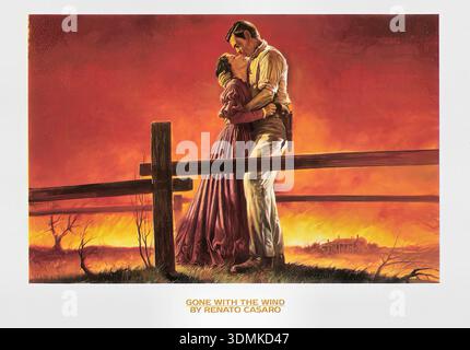 Vivien Leigh und Clark Gable in Gone With the Wind (1939) Original-Filmplakat Stockfoto