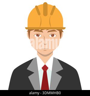 Gestalt des Baumanagers in flachem Stil auf weißem Hintergrund Stock Vektor