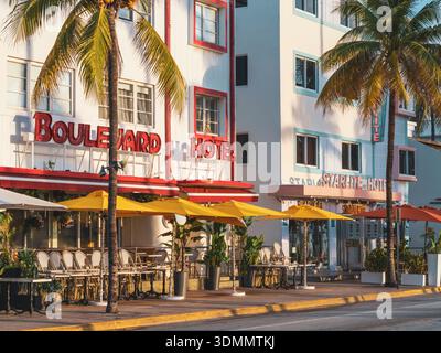 Hotels am Ocean Drive Art Deco District South Beach, Miami Beach, Florida, USA Stockfoto