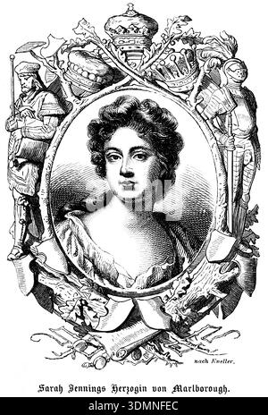 Sarah Jennings Duchess of Marlborough (1660–1744) England, Porträt Persönlichkeit, historische Illustration 1863 Stockfoto
