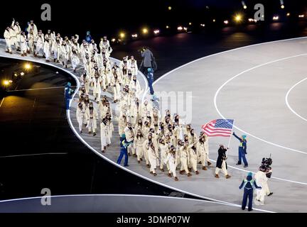 MAILAND – das Team der Vereinigten Staaten von Amerika bei der Eröffnungszeremonie der Olympischen Winterspiele im San Siro Stadion. ROBIN VAN LONKHUIJSEN / ANP Credit: ANP/Alamy Live News Stockfoto