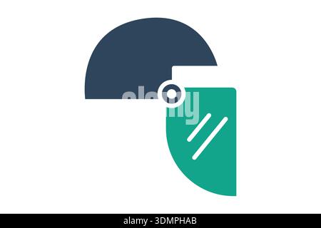 Symbol Gesichtsschutz ausgefüllt. Symbol für Arbeitssicherheit. Vektorillustration für Arbeitsschutzelemente. Transparenter Hintergrund Stock Vektor