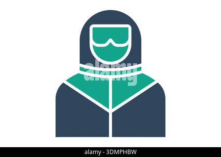 Symbol „Gefahrgut“ leuchtet. Symbol für Warnung. Vektorillustration für Arbeitsschutzelemente. Transparenter Hintergrund Stock Vektor