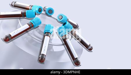 Abbildung von Blutproben in einer Zentrifugenmaschine. Stockfoto