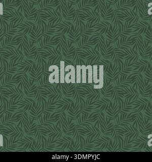 Nahtloses tropisches Palmenblattmuster mit dunkelgrünem Dschungel-Laub. Elegante botanische Vektor-Illustration für exotische Tapeten, Sommermode Textil Stock Vektor
