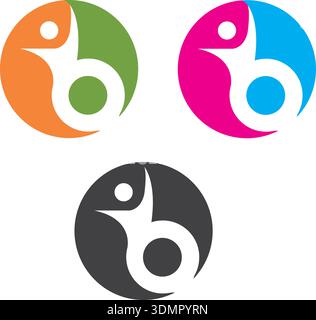 Menschen Star Erfolg Gesundheit und Business Logo Stock Vektor