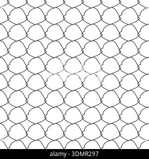 Geometrisches nahtloses Muster mit schwarzen sechseckigen Netzlinien auf weißem Hintergrund; minimalistische Vektorillustration für moderne Tapeten, Architektur Stock Vektor