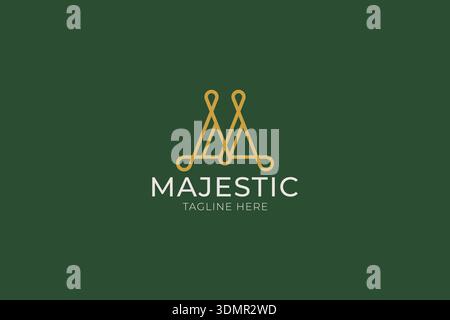 Elegantes goldenes Typografisches M-Logo für eine majestätische Markenidentität Stock Vektor