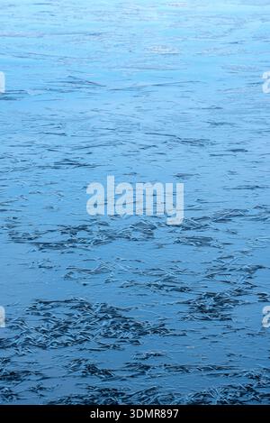 Eis auf einem Teich im Camas County, Idaho, USA. Stockfoto