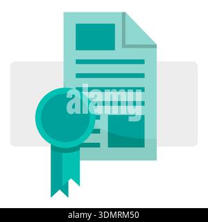 Symbol für Qualitätszertifikat. Dokumentvektor des Abschlusses. Symbol für Auszeichnung. Professionelle Lizenz Dokument-Grafik. EPS 10. Stock Vektor