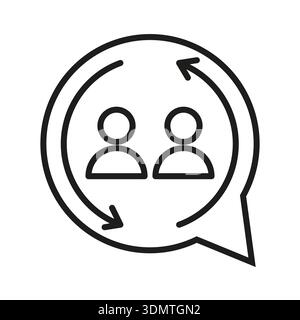 Zwei-Personen-Dialog. Kundensupport Vektor Kreisförmige Pfeile. Symbol für Service-Kommunikation. Stock Vektor
