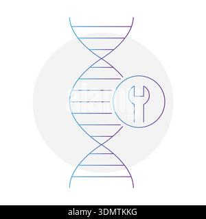 Symbol für die Identifikationsspirale. Technologieingenieurvektor. Professionelles Molekül-Symbol. Modifikation Laborelement. Stock Vektor