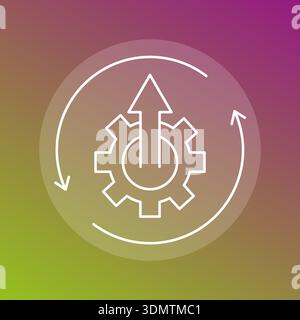 Symbol für Systemaktualisierung. Pfeilsymbol verarbeiten. Gear Vector aktualisieren. Rotationszeichen neu laden. Stock Vektor