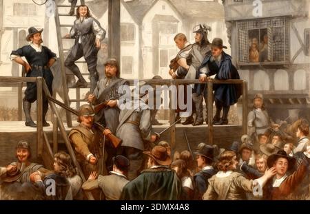 Die Hinrichtungen von Richard Challoner und Nathaniel Tomkins 1643, Waller's Plot, London, England, Europa Stockfoto