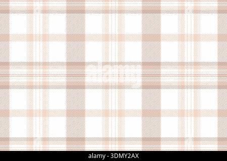 Kundenvektor nahtlose Überprüfung, starker Hintergrund kariertes Tartan. Schöne Textilstruktur mit Stoffmuster in weißen und hellen Farbtönen. Stock Vektor