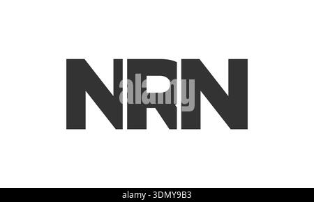 NRN-Logo-Vorlage mit starkem und modernem, fettem Text. Anfänglich basierter Vektorlogotyp mit einfacher und minimaler Typografie. Trendige Firmen-ID Stock Vektor