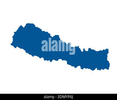 Karte von Nepal, Schildersilhouette. Weltkarte Globe. Vektorillustration isoliert auf weißem Hintergrund. Asiatischer Kontinent Stock Vektor