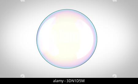 Wasserseifenblase auf weißem BG 3D-Rendering Stockfoto