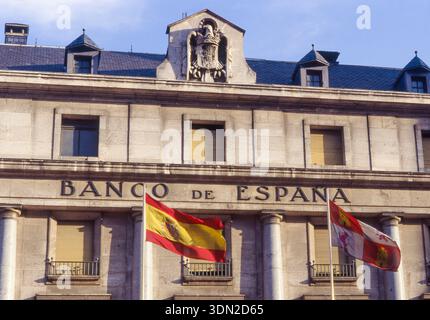 Spanien, Madrid, die Fassade des Hauptsitzes der Bank von Spanien (Banco de España) Stockfoto