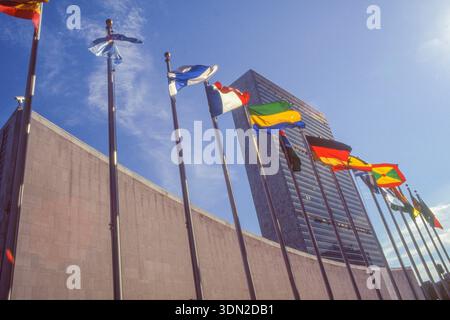 USA, Hauptquartier der Vereinten Nationen in New York City, am East River in Manhattans Stadtteil Turtle Bay. Stockfoto