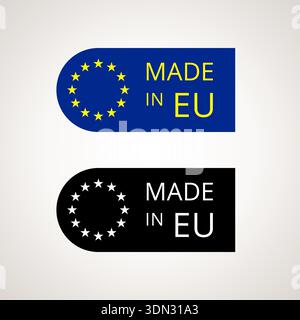 Hergestellt in der EU – Symbol von der Flagge Stock Vektor