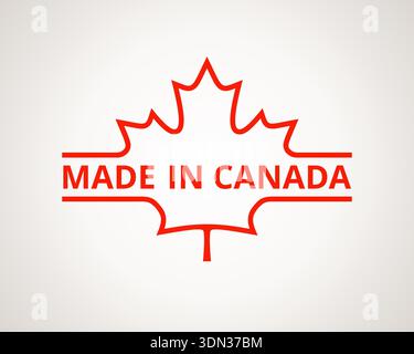 Made in Canada – Symbol der kanadischen Flagge Stock Vektor