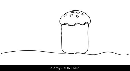 Durchgehende Linienzeichnung von osterkuchen. Bearbeitbare Kontur der Vektorabbildung. Stock Vektor