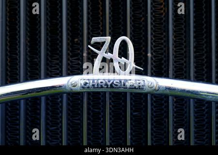 Frontgrill Chrysler 70 Stockfoto