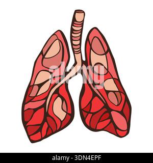Symbol der menschlichen Lunge eines flachen Vektors Stock Vektor