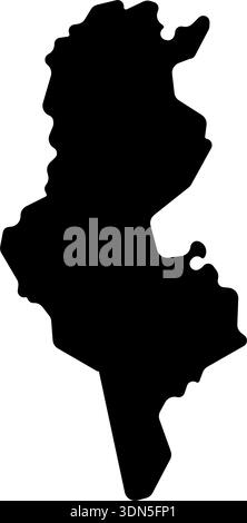 tunesien Land Karte Grenze Vektor Symbol Illustration Design Stock Vektor