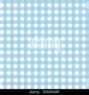Blaues und weißes nahtloses Karomuster. Schachbrettmuster. Abstrakter quadratischer Hintergrund. Karierte Tapete. Vektor Vintage Retro Illustration. Rustikaler Hintergrund. Stock Vektor