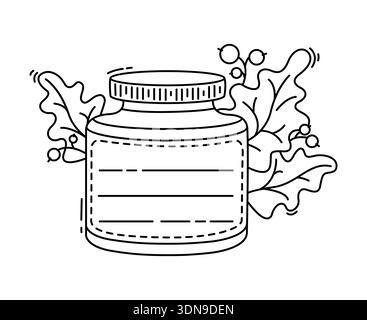 Glasflasche Kinder-Memo-Notizrahmen. Kinder Planer zu tun Liste Vektorrahmen, untergeordnete Zeitplan Checkliste. Notizvorlage oder Scrapbook-Aufkleber für Kinder mit Glasbehälter oder -Flasche, Eichenblätter Stock Vektor