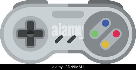 Farbsymbol für Videospiel-Controller. Spieleknopf-Gadget Stock Vektor