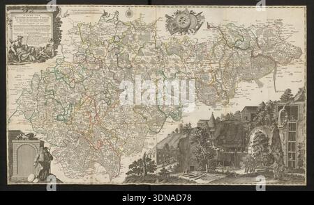 Karte des Erzgebirges, Deutschland Karte, Deutschland Poster, Deutschland Print, Sächsische Karte, Deutschland Download, Deutschland Karte, Karte von Deutschland, 1757 Stockfoto