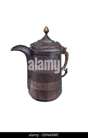 Copper Sing Ja Pot: Zentralasiatischer grüner Teekanne, 19. Jahrhundert. Stockfoto