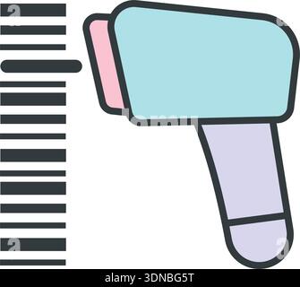 Strichcode Scanner Icon Vektor Illustration Design Vorlagen einfaches und modernes Konzept, isoliert auf weißem Hintergrund Stock Vektor