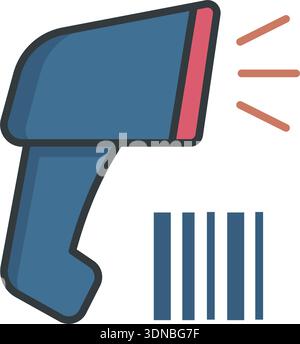 Strichcode Scanner Icon Vektor Illustration Design Vorlagen einfaches und modernes Konzept, isoliert auf weißem Hintergrund Stock Vektor