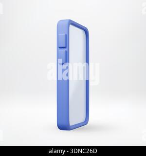 Blaues 3D-Smartphone mit leerem Bildschirm Stock Vektor