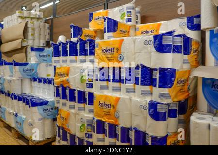 Toilettenpapier - gesehen im Supermarkt in Celle am07.02.2026 *** Toilettenpapier im Supermarkt in Celle am 07 02 2026 Stockfoto