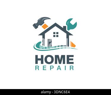Logo für Bauwesen, Logo für Hausrenovierung, Logo für Hauspflege, Logo für Handyman, Logo für Hausbau, Renovierung, Handyman & Property S Stock Vektor